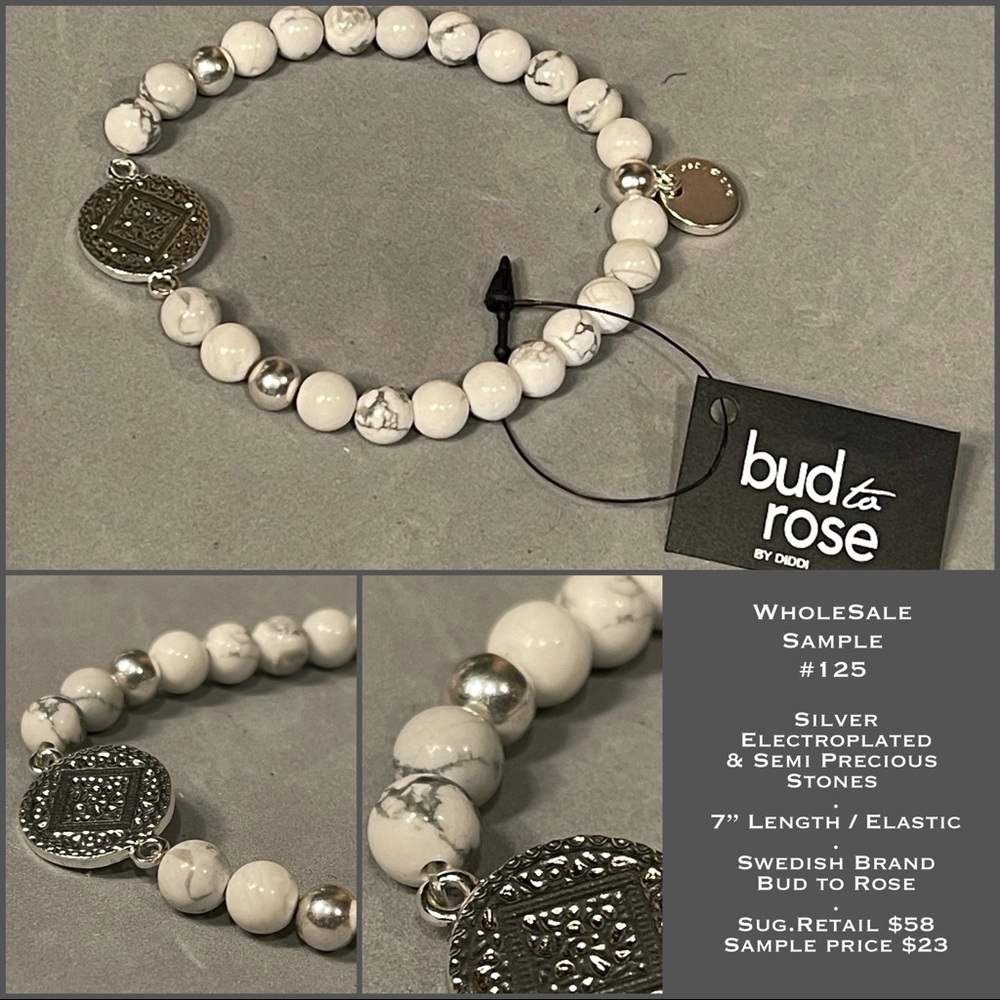 7” Silver  Stretch Bracelet